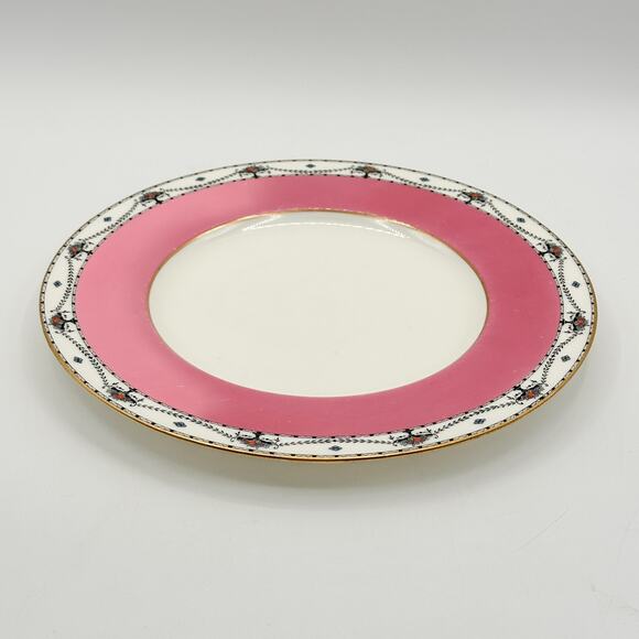 Antique Royal Worcester Plate Art Deco Hand Painted Enamel and Gilding Pink - Picture 6 of 13
